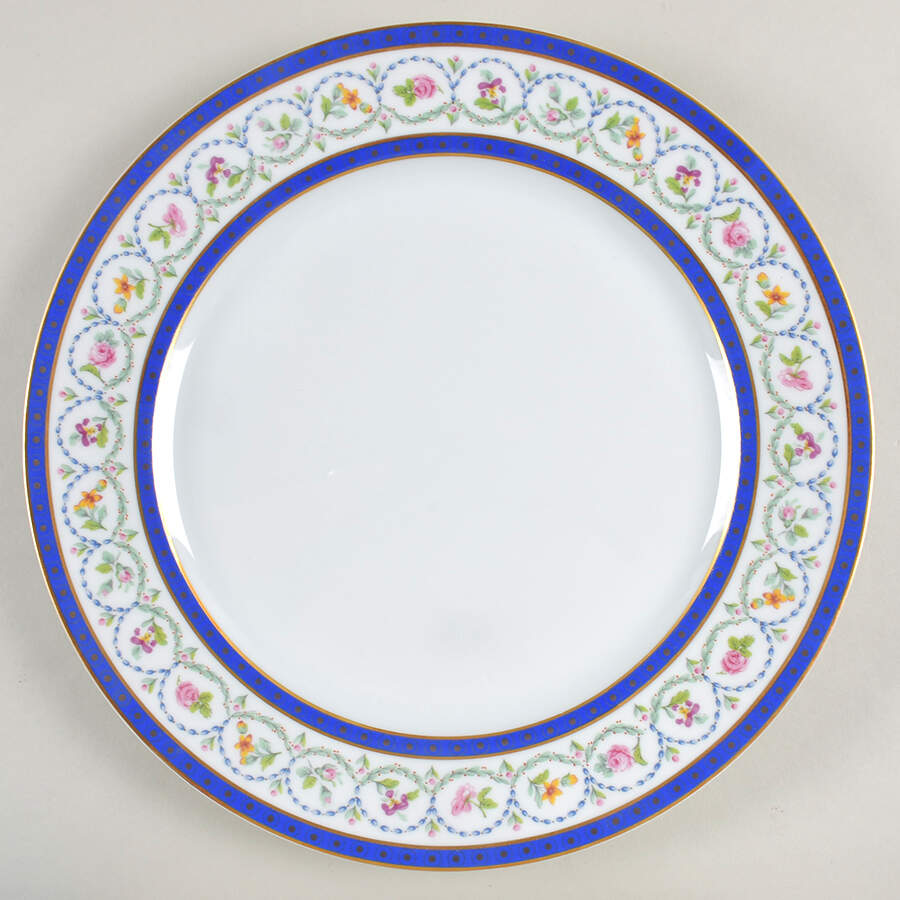 Malmaison (Newer, Blue Bands) 12" Chop Plate (Round Platter) by Haviland-1