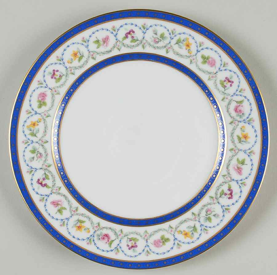 Malmaison (Newer, Blue Bands) Luncheon Plate by Haviland-1