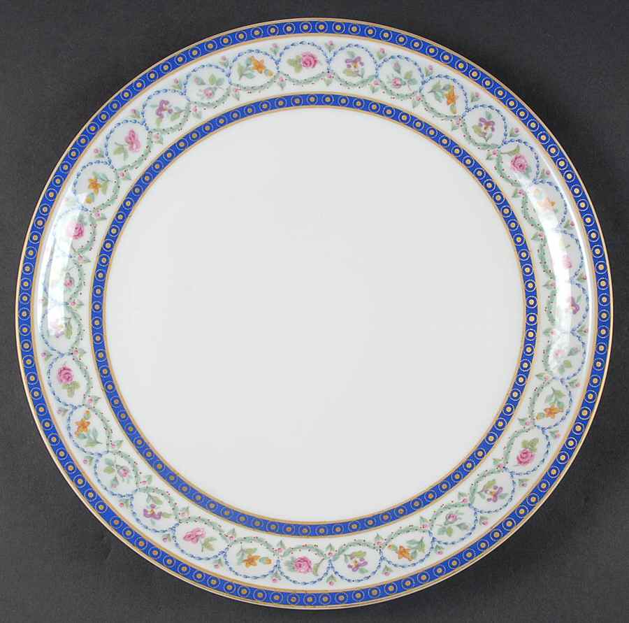 Malmaison (Newer, Blue Bands) Cake Plate by Haviland-1