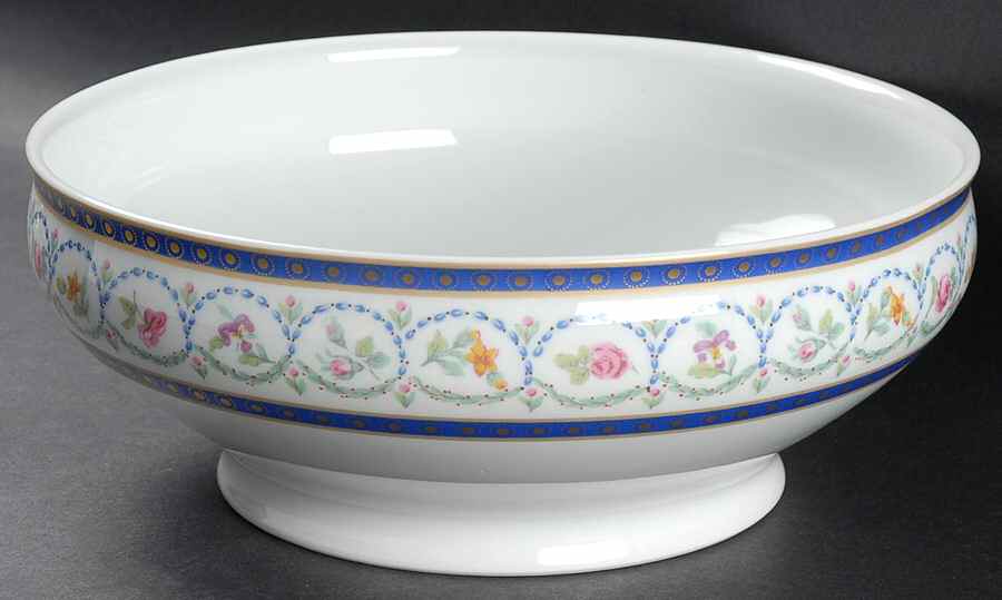 Malmaison (Newer, Blue Bands) 10" Large Salad Serving Bowl by Haviland-1