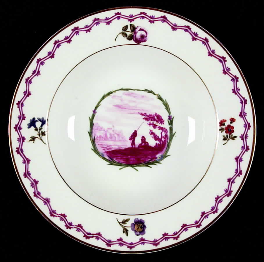 Malmaison (Older, Purple Scene) Rim Soup Bowl by Haviland-1