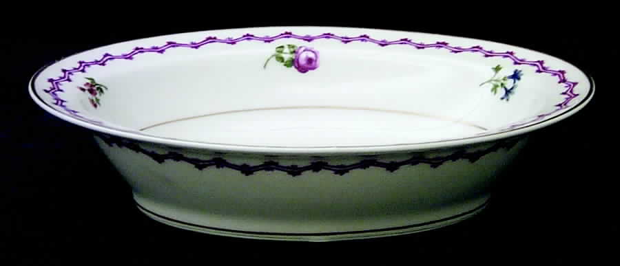 Malmaison (Older, Purple Scene) 9" Oval Vegetable Bowl by Haviland-1