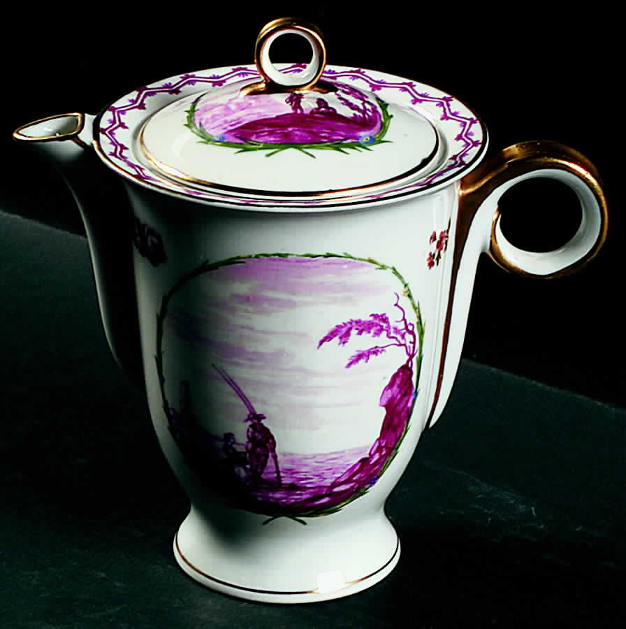 Malmaison (Older, Purple Scene) Coffee Pot & Lid by Haviland-1