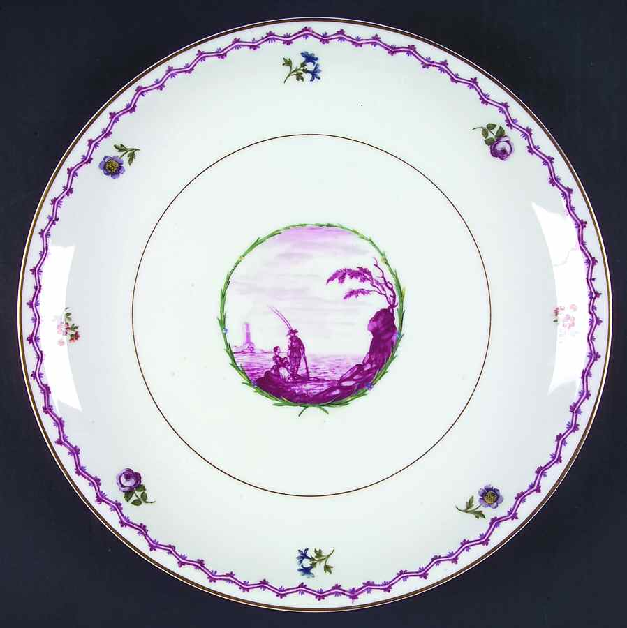 Malmaison (Older, Purple Scene) 12" Chop Plate (Round Platter) by Haviland-1