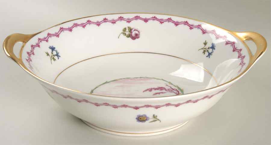 Malmaison (Older, Purple Scene) 10" Round Vegetable Bowl by Haviland-1