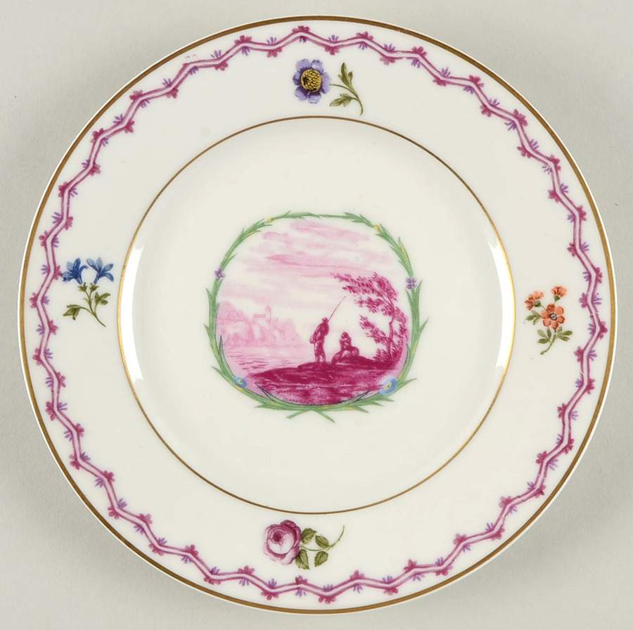 Malmaison (Older, Purple Scene) Salad Plate by Haviland-1