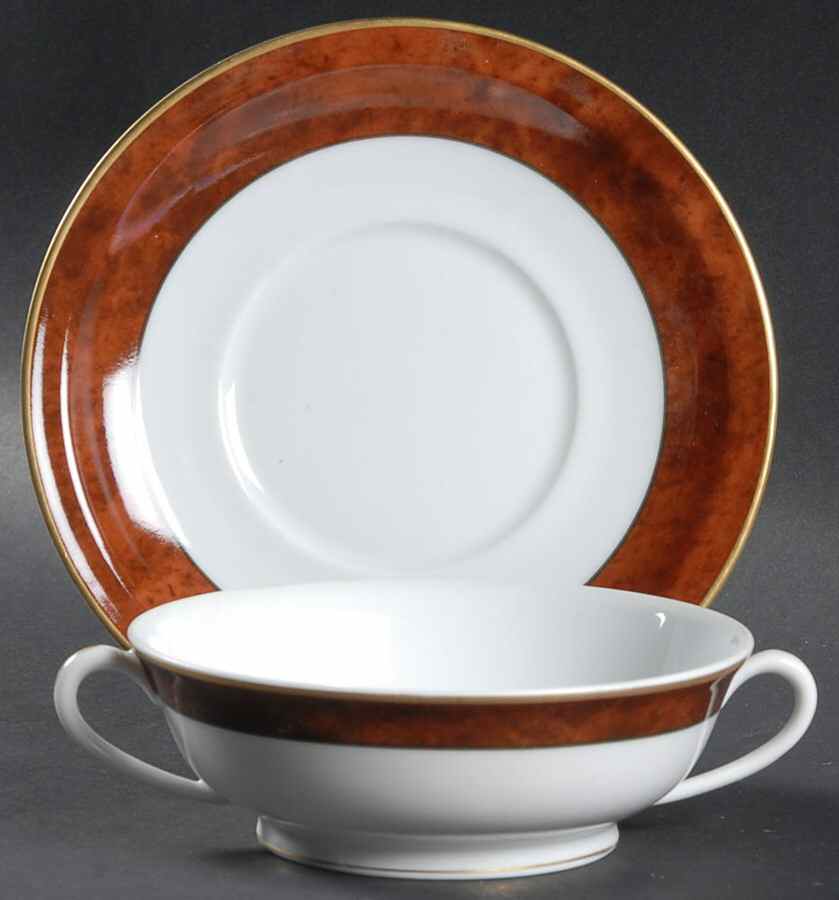 Marco Polo Footed Cream Soup Bowl & Saucer Set by Haviland-1
