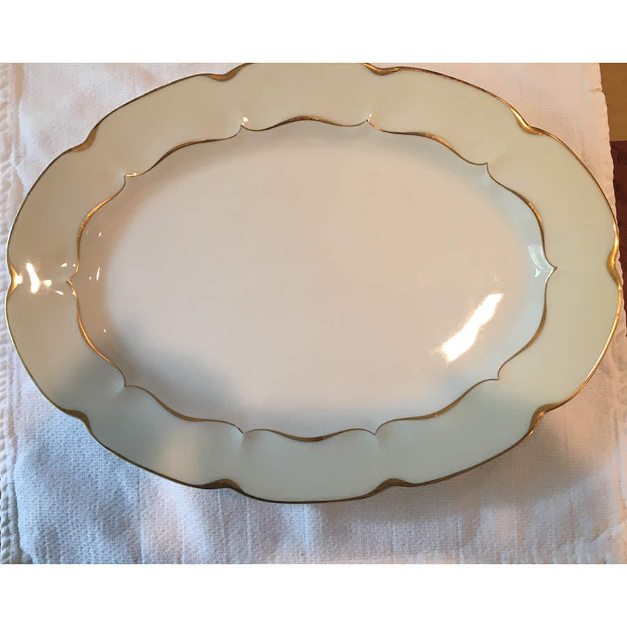 Marlborough (Cream Rim) 13" Oval Serving Platter by Haviland-1