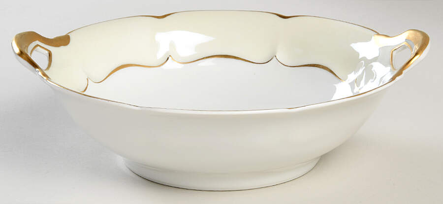 Marlborough (Cream Rim) 9" Round Vegetable Bowl by Haviland-1