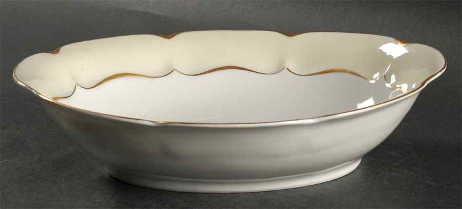 Marlborough (Cream Rim) 10" Oval Vegetable Bowl by Haviland-1