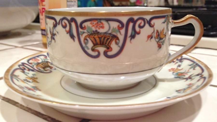 Marguerite Footed Cup & Saucer Set by Haviland-1