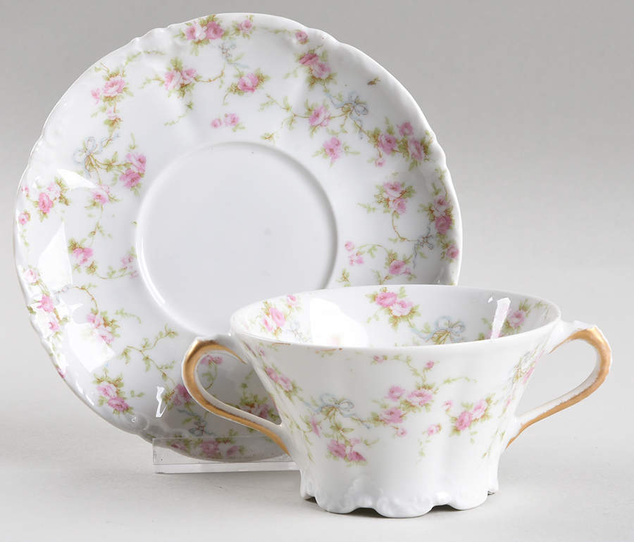 Marie (Scattered Flowers) Bouillon Cup & Saucer by Haviland-1