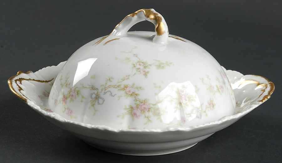 Marie (Scattered Flowers) Round Covered Butter by Haviland-1
