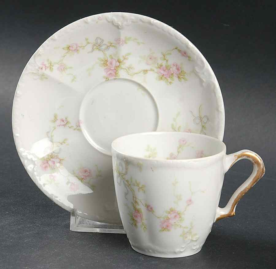 Marie (Scattered Flowers) Flat Demitasse Cup & Saucer Set by Haviland-1