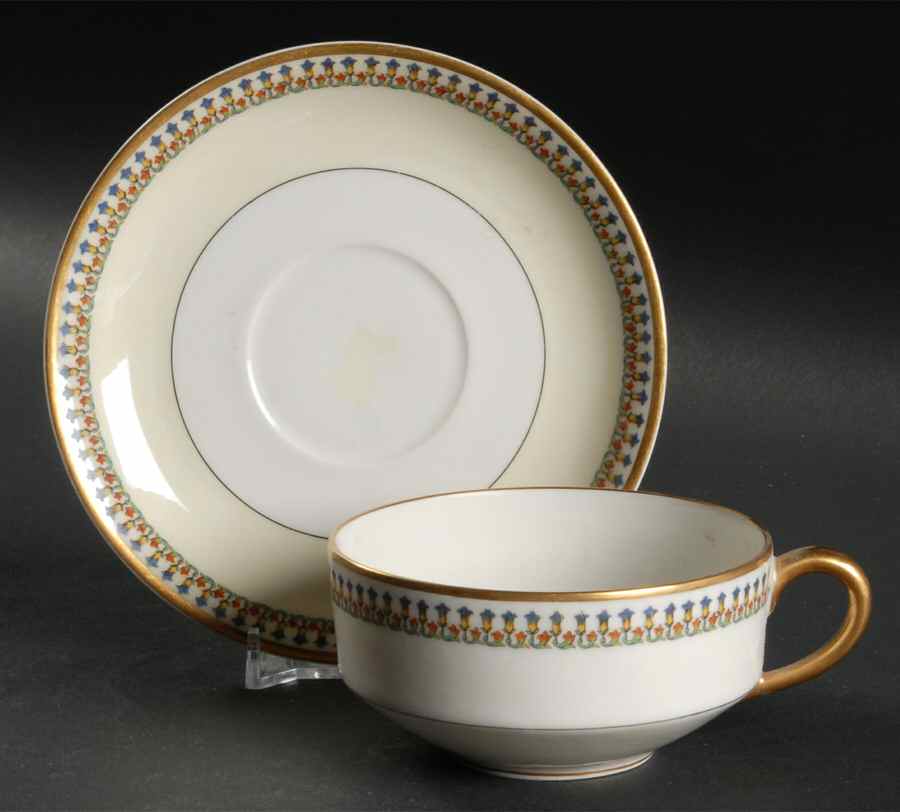 Marquette Flat Cup & Saucer Set by Haviland-1