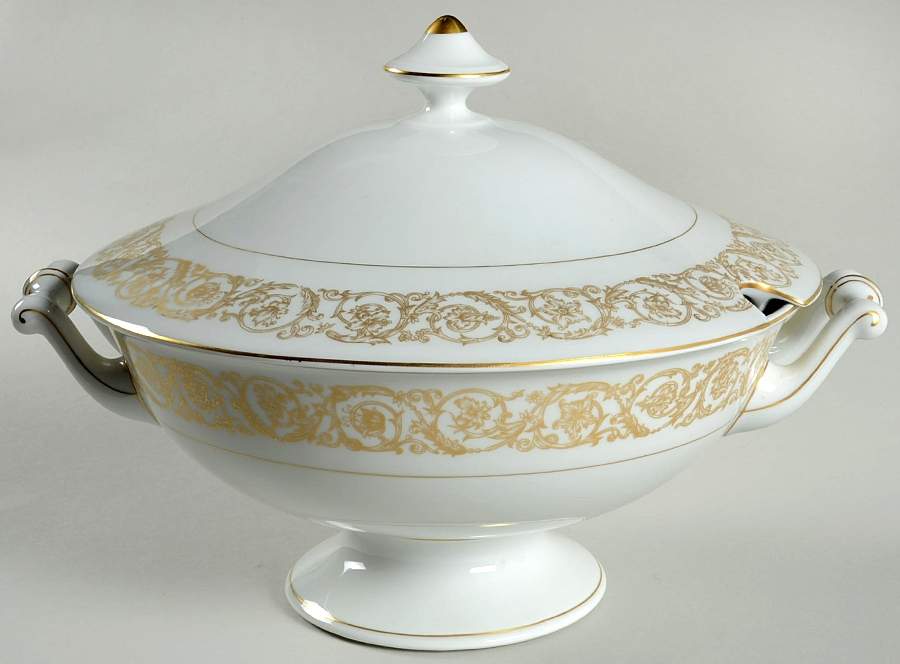Marquise (Thin Gold Trim) Tureen &  Lid by Haviland-1