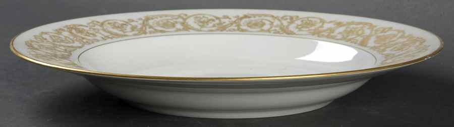 Marquise (Thin Gold Trim) Large Rim Soup Bowl by Haviland-1