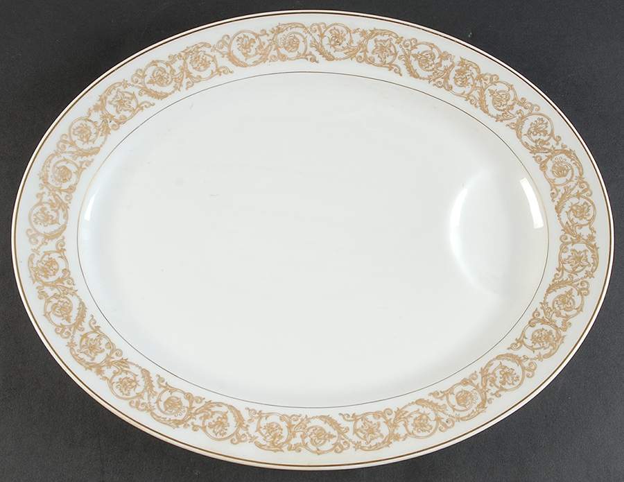 Marquise (Thin Gold Trim) 15" Oval Serving Platter by Haviland-1