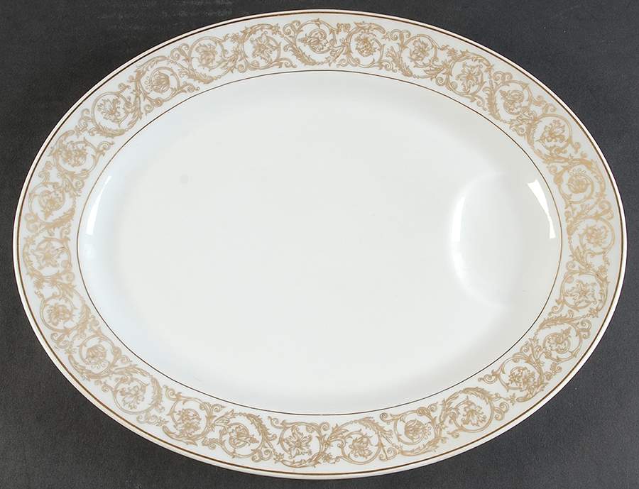 Marquise (Thin Gold Trim) 13" Oval Serving Platter by Haviland-1