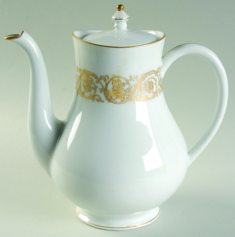 Marquise (Thin Gold Trim) Coffee Pot & Lid by Haviland-1