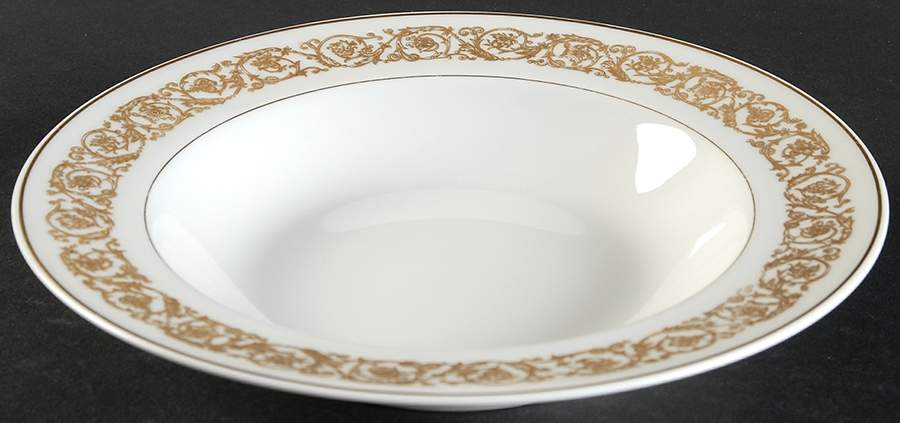 Marquise (Thin Gold Trim) Rim Soup Bowl by Haviland-1