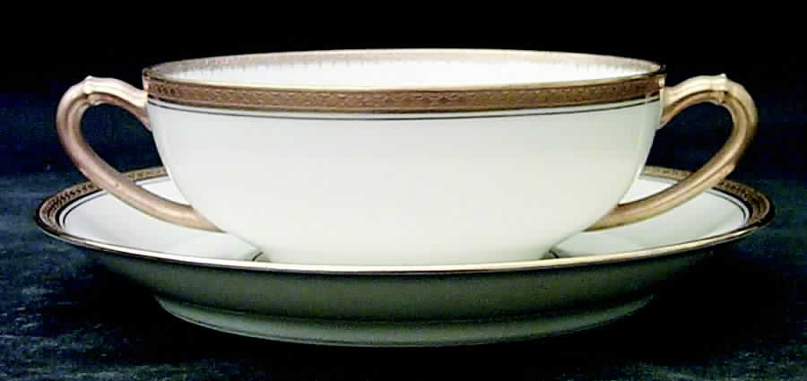 Marquis  Flat Cream Soup Bowl & Saucer Set by Haviland-1