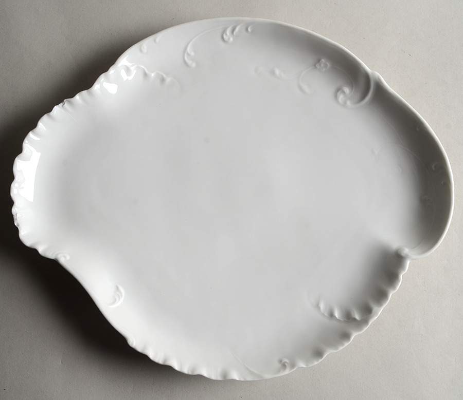 Marseille (All White) 12" Oval Serving Platter by Haviland-1