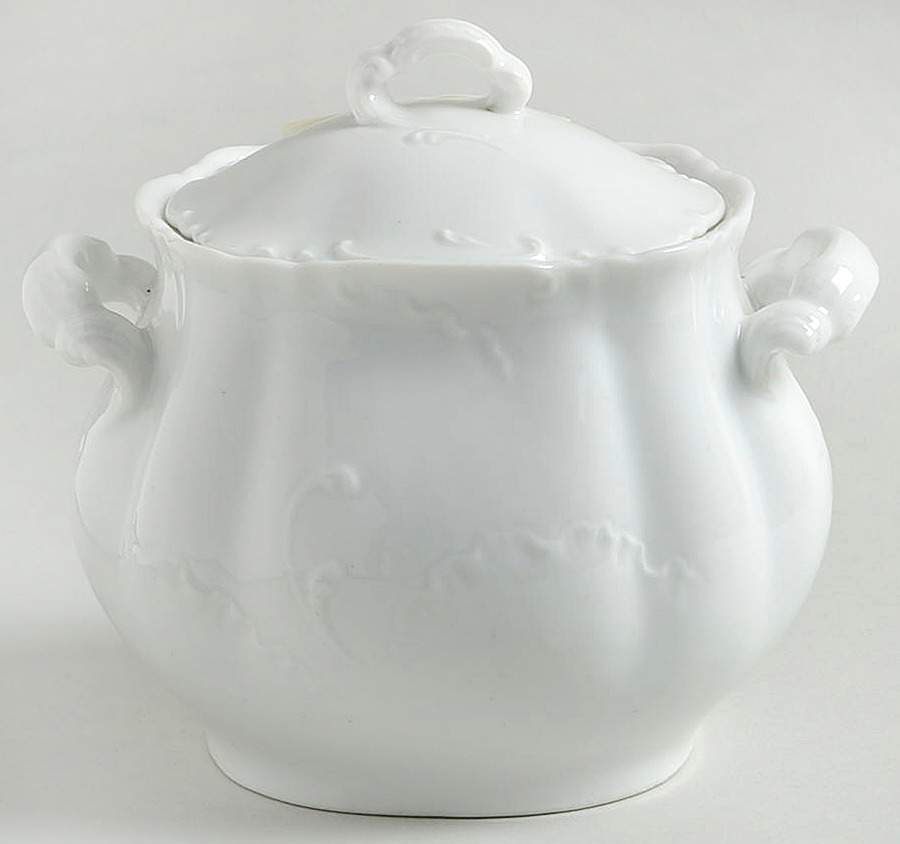 Marseille (All White) Sugar Bowl & Lid by Haviland-1