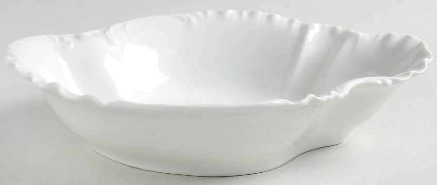 Marseille (All White) 11" Oval Vegetable Bowl by Haviland-1