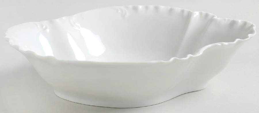 Marseille (All White) 10" Oval Vegetable Bowl by Haviland-1