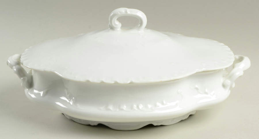 Marseille (All White) Oval Covered Vegetable by Haviland-1