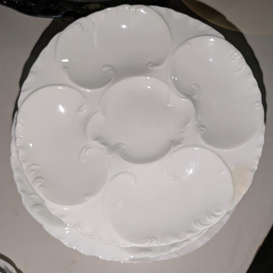 Marseille (All White) Oyster Plate by Haviland-1