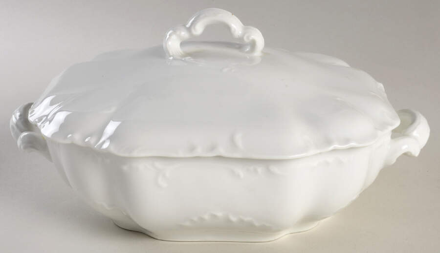 Marseille (All White) Rectangular Covered Vegetable by Haviland-1