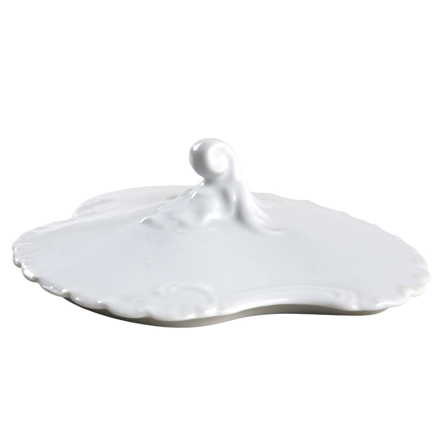 Marseille (All White) Lid for Butter Box by Haviland-1