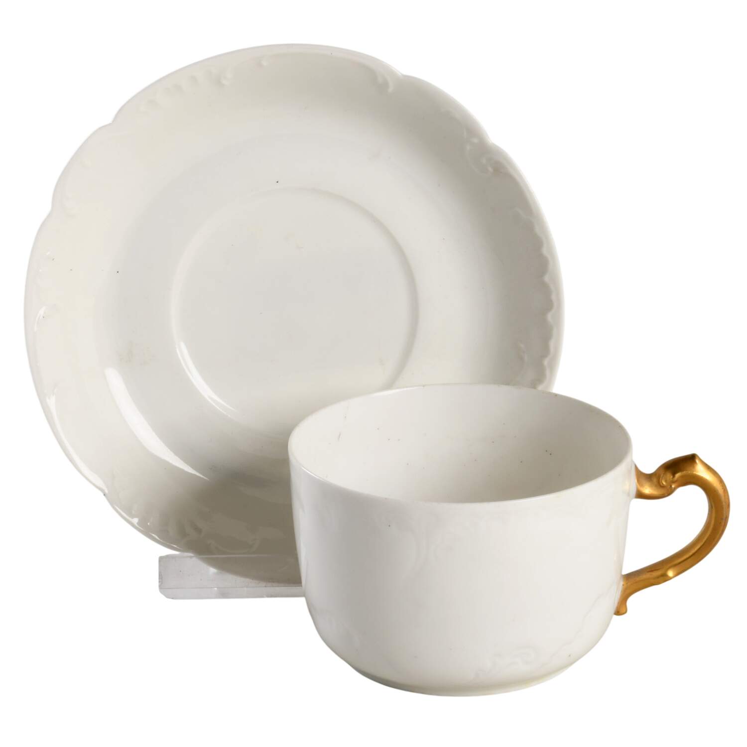 Marseille (All White) Flat Cup & Saucer Set by Haviland-1