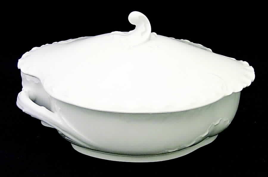 Marseille (All White) Oval Covered Vegetable by Haviland-1