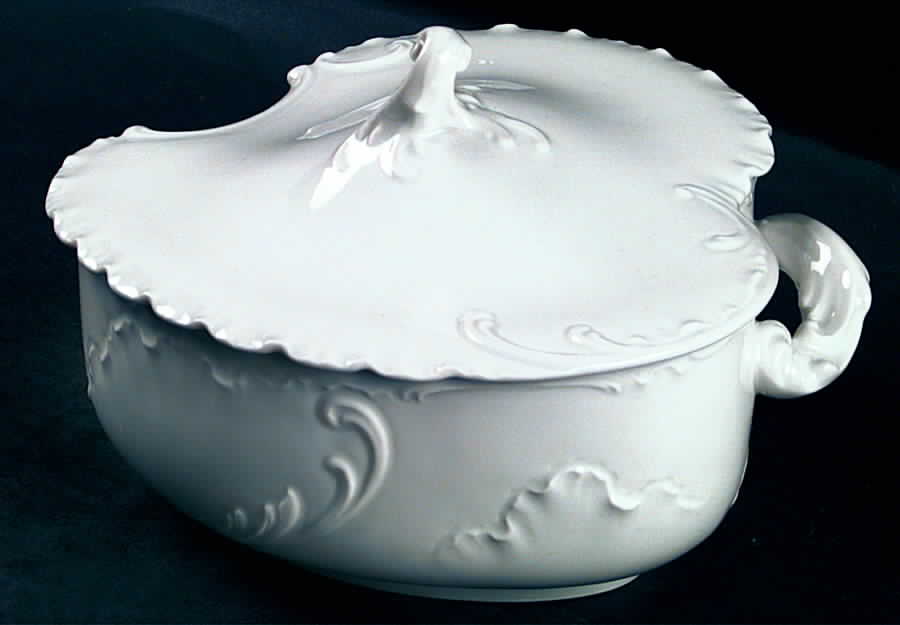 Marseille (All White) Small Round Covered Vegetable by Haviland-1