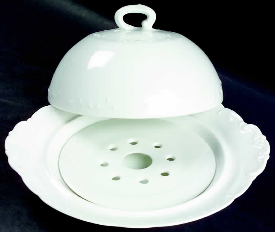 Marseille (All White) Round Covered Butter by Haviland-1