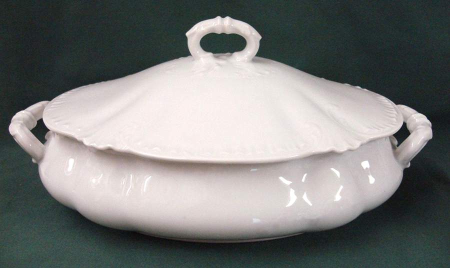 Marseille (All White) Oval Covered Vegetable by Haviland-1