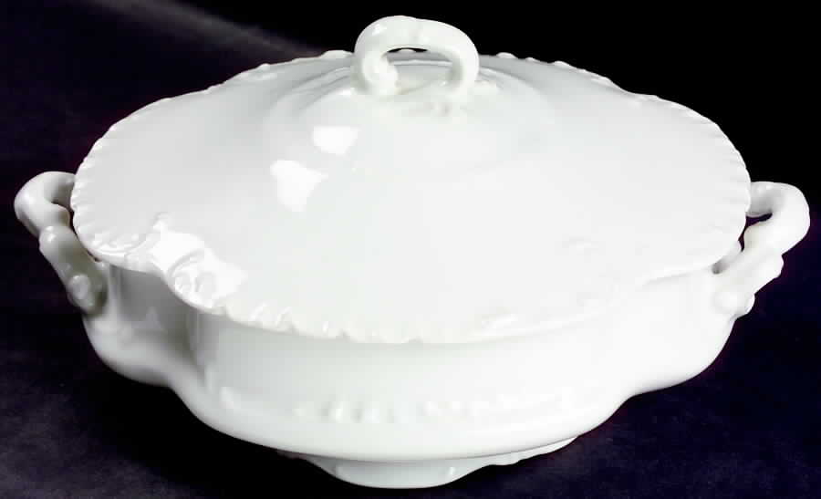 Marseille (All White) Round Covered Vegetable by Haviland-1