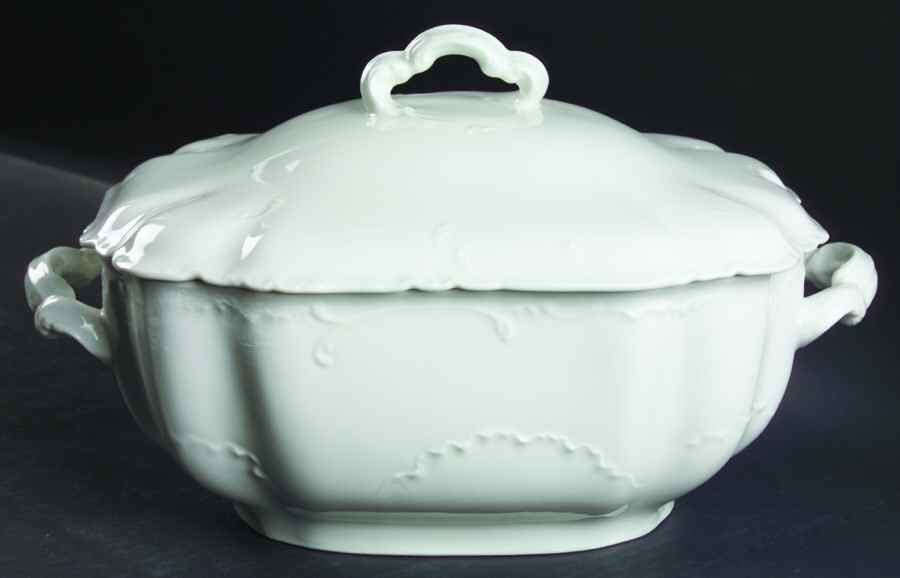 Marseille (All White) Rectangular Tureen & Lid by Haviland-1