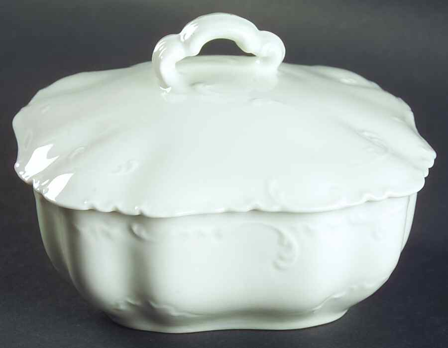Marseille (All White) Butter Box & Lid by Haviland-1