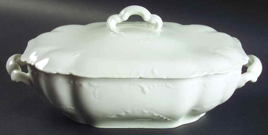 Marseille (All White) Rectangular Covered Vegetable by Haviland-1