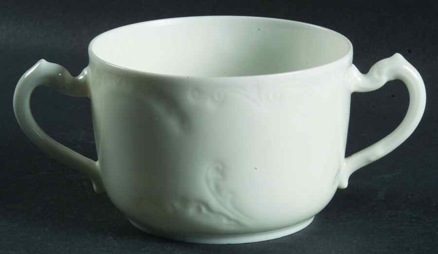 Marseille (All White) Flat Bouillon Cup by Haviland-1