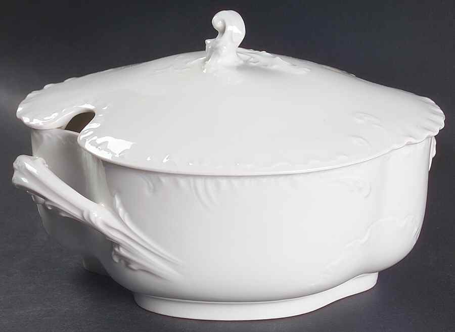 Marseille (All White) Oval Tureen & Lid by Haviland-1