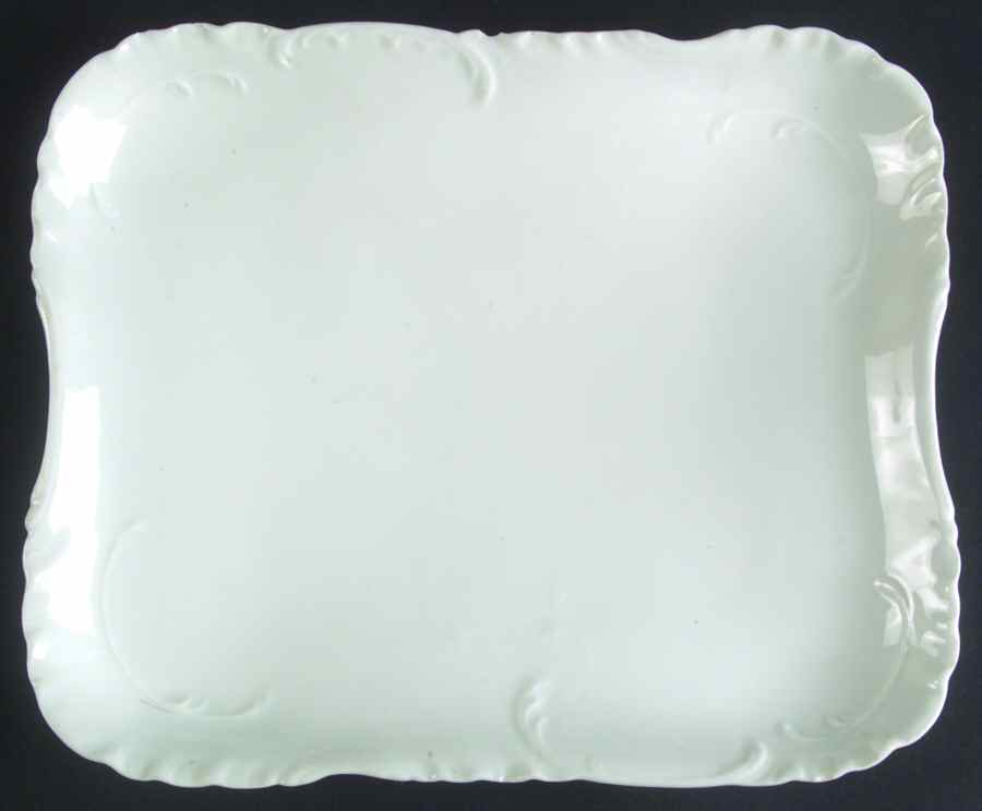 Marseille (All White) 9" Rectangular Serving Platter by Haviland-1