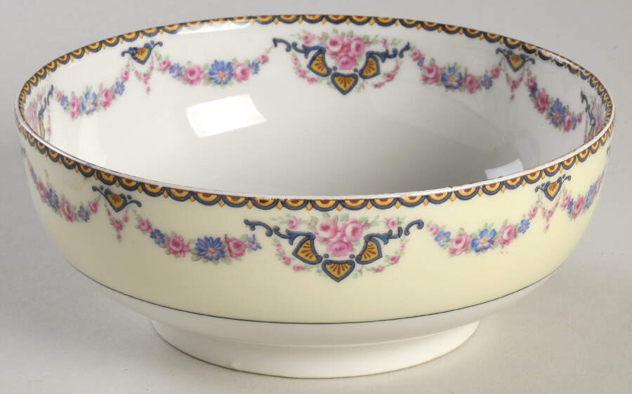 Marseille (Floral, Cream Rim) Cranberry Bowl by Haviland-1