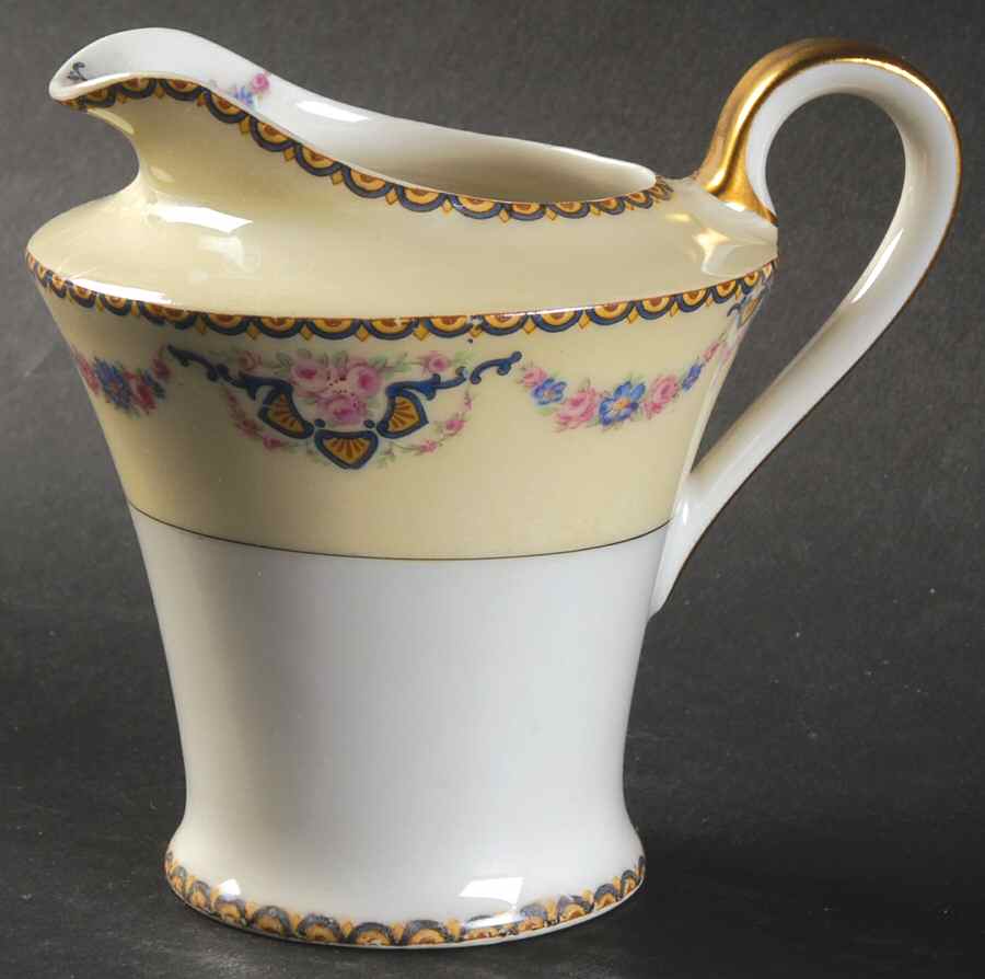 Marseille (Floral, Cream Rim) Creamer by Haviland-1