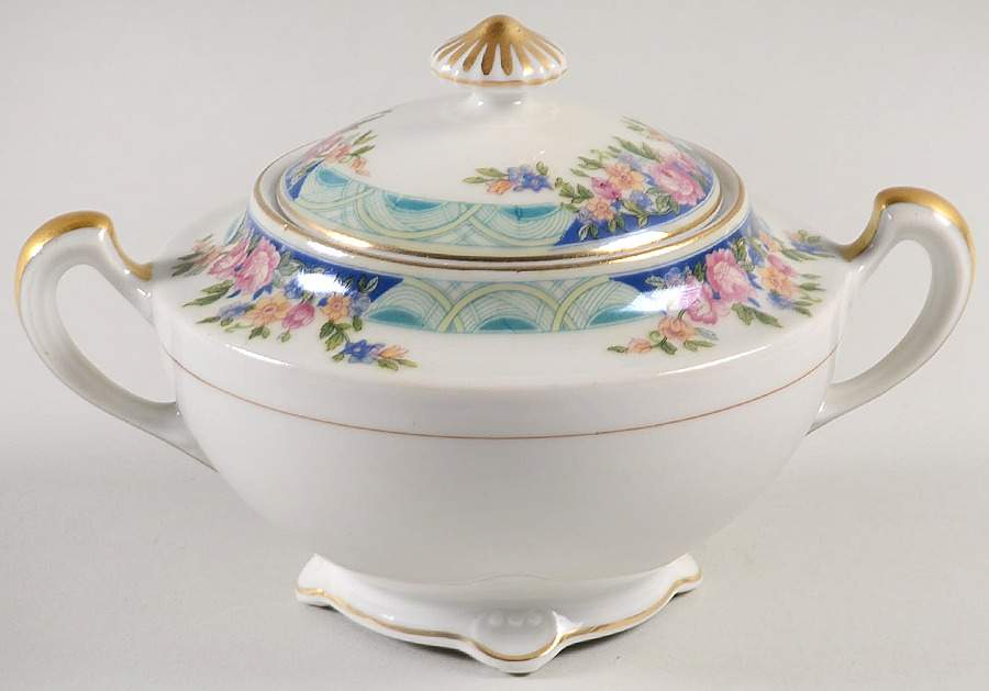 Massachusetts Sugar Bowl & Lid by Haviland-1