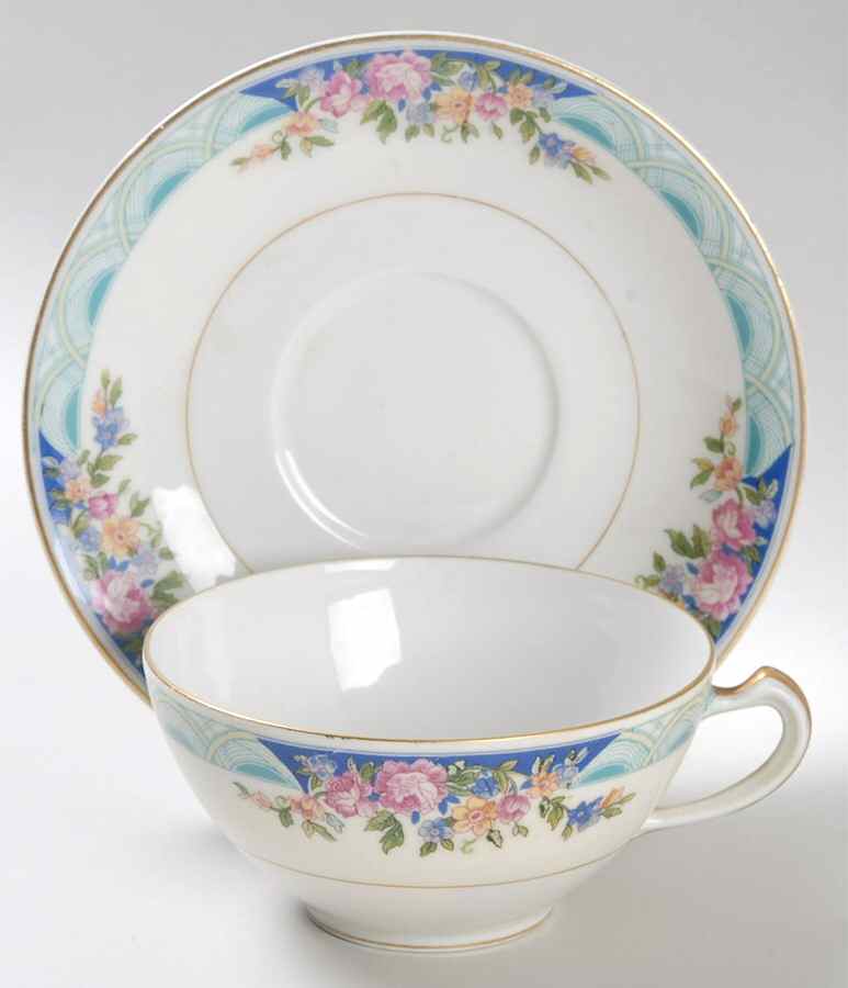 Massachusetts Flat Cup & Saucer Set by Haviland-1